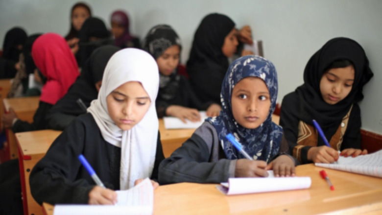 Girls in class room