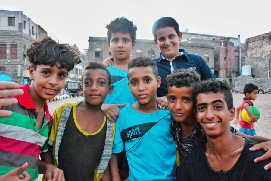 Rahif with his friends ( In Alkharabah/ Aden) celebrating after winning the match