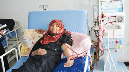 Saoud Al Azani receives haemodialysis treatment